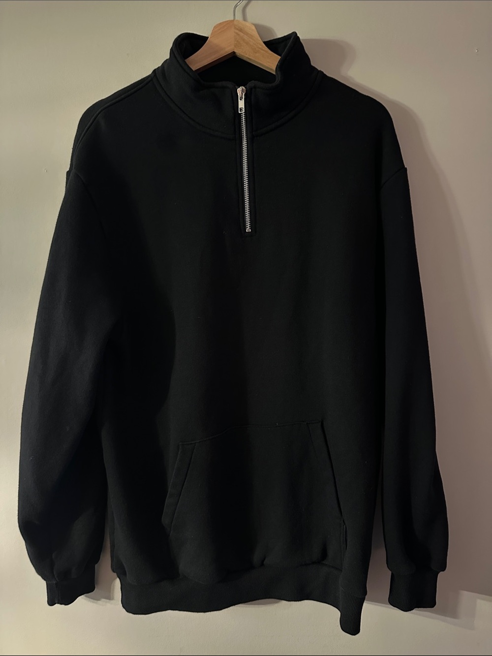 H&M Men's Black Quarter Zip Sweatshirt